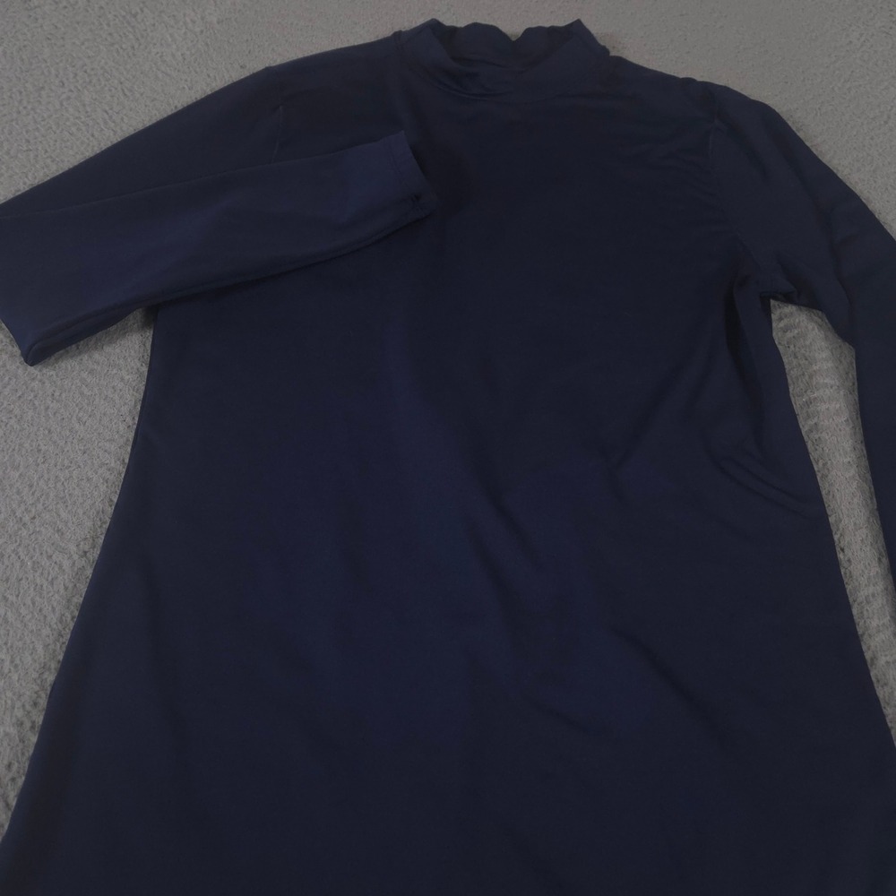 Under Armour Shirt Mens Medium Navy Coldgear Fitted Mock Neck Long Sleeve Base
